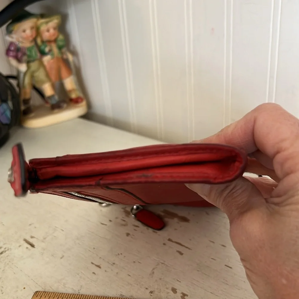 Vintage 90s Coach New York wristlet red leather wallet